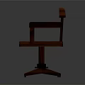 Classic Wooden Leisure Chair with Armrest and Vertical Slat Back on Swivel Base