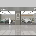 AVATR 4S Store Modern Showroom With Green And White Cars On