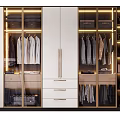 Modern Wardrobe Interior Design With Glass Doors Hanging Clothes Drawers And Lighting