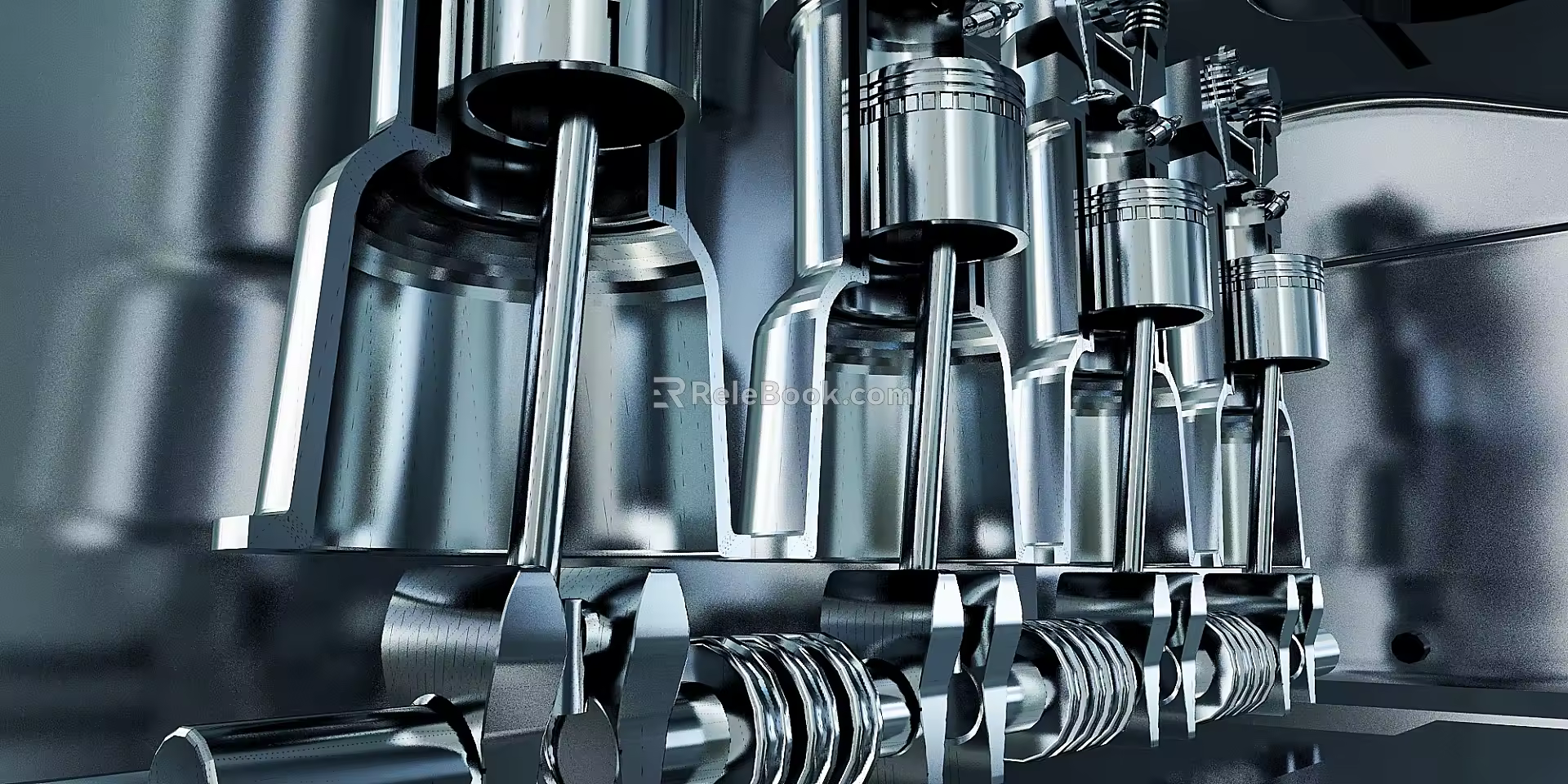 modern engine 3d model
