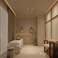 Elegant Modern Beauty Salon Interior With Comfortable Chairs Decorative Plants And Lighting