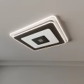 Modern Lighting Combination With Sleek Square Round Ceiling Pendant LED Fixtures 3d model