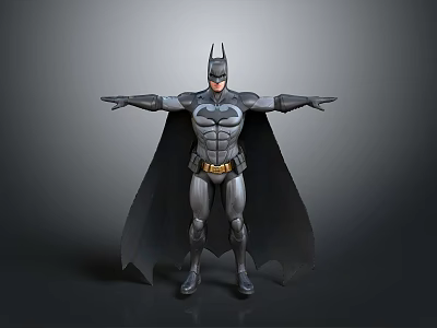 Batman 3D Character Model With Armored Suit Cape And Outstretched Arms 3d model