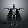 Batman 3D Character Model With Armored Suit Cape And Outstretched Arms