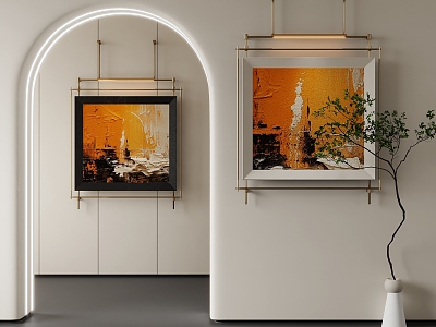 Modern Decorative Painting Abstract Painting Texture Painting High-end Frame Oil Painting 3d model