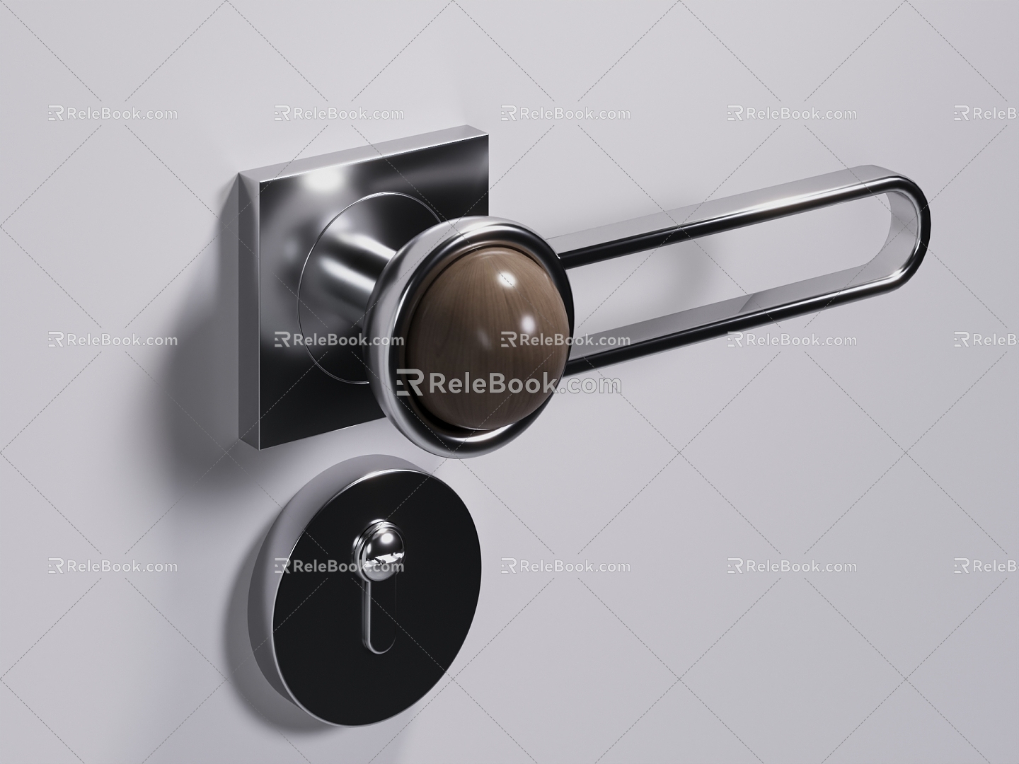 Simple Door Handle Door Hardware Door Lock Lock 3d model