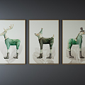 Nordic Animal Painting Children's Room Hanging Painting 3d model