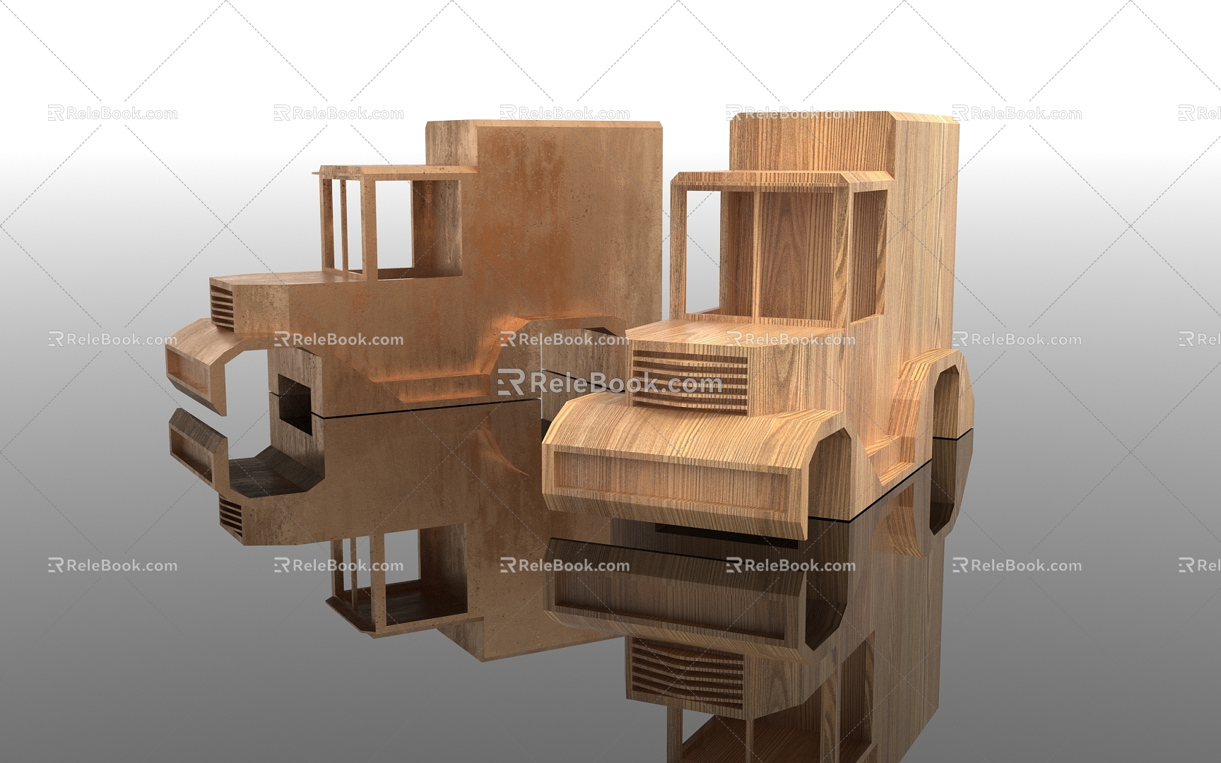 Truck 1940 Small Truck Toy Ornaments Wood Carving Decoration Beauty Chen Landscape Pin Playground Scene Park City Fun Games 3d model