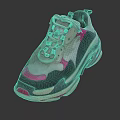 Gray Pink Color Block Retro Trendy Sneakers With Thick Sole Mesh Design Shoes