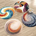 Modern Round Carpet Fabric Carpet Cream Style Carpet Home Style Carpet Round Cream Style Carpet 3d model