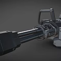 Futuristic Heavy Weapon With Multiple Barrels Metallic Structure And Mechanical Details 3d model