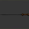 Traditional Weapon Sword With Ornate Metal Blade And Carved Wooden Handle