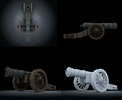 modern cannon 3d model
