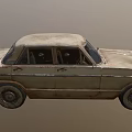 Vintage Old Sedan Car With Rusty Weathered Body And Classic Retro Design