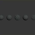 Ten Different Textured Spheres With Various Patterns On Gray Background With Reflections