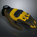 Black and Yellow Mesh Glove with Black Palm and Yellow Fingers and Small Wrist Logo
