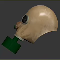 Weapon Gas Mask With Wooden Component Green Base And Protective Lenses