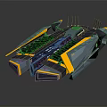 Advanced Cosmic Spacecraft Design With Blue Yellow Wing Structure And Antennas