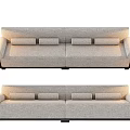 Modern Gray Sofa Set With Soft Cushions And Stylish Side Table Lamps 3d model