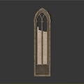 Three Different Gothic Arched Building Windows And Doorways With Stone Decorative Designs