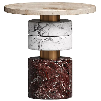 Elegant Dressing Table With Marble Lamp And Gold Metal Structure Details 3d model
