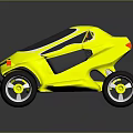 Yellow Futuristic Concept Car With Unique Design Black Glass Windows And Stylish Wheels