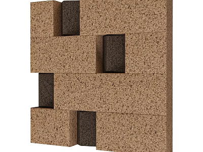 Textured Wall Panel Design Featuring Brown And Black Interlocking Square Block Pattern 3d model