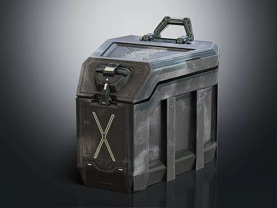 Durable Military Tactical Case With Metal Texture Handle Lock And X Mark Design 3d model