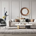 Modern sofa coffee table combination 3d model