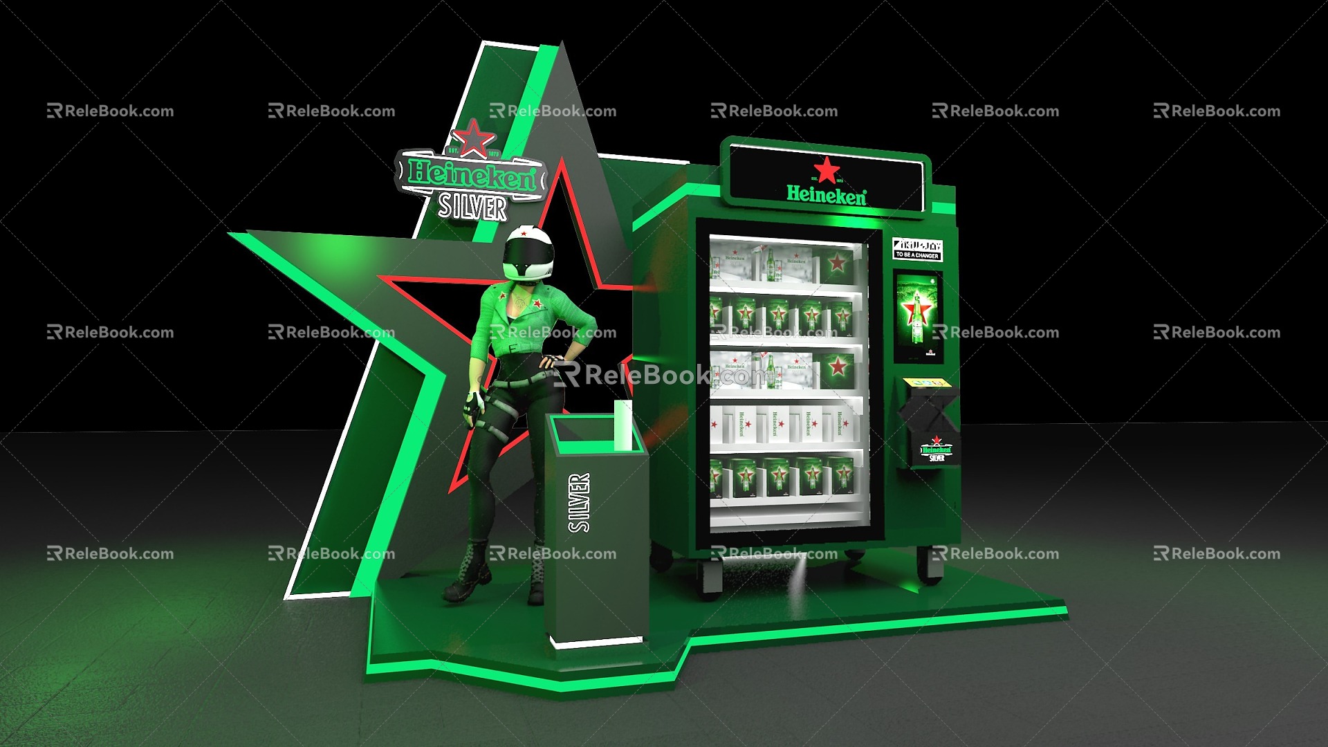 Heineken Beer Display Cabinet Beer Activity Display Cabinet Design Arch Design Prop Design Freezer Floor Stack Design 3d model