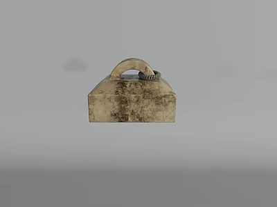 Vintage Decorative Ornament Set With Square Stone Base And Curved Handle For Home Decor 3d model