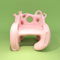 Pink Animal Shaped Children's Single Chair With Fun Round Holes Design