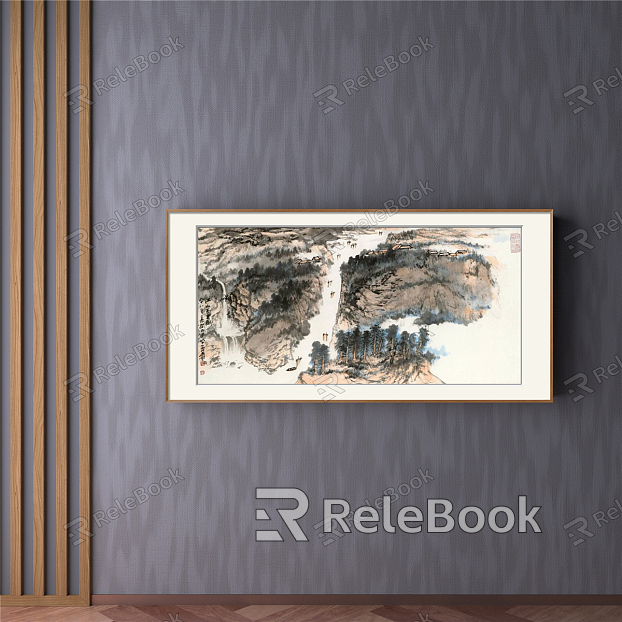 New Chinese Landscape Painting Brown Living Room Water Landscape Decoration Painting model