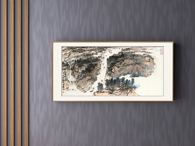 New Chinese Landscape Painting Brown Living Room Water Landscape Decoration Painting model