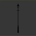 Traditional Street Lamp Structure With Ornate Top And Decorative Lamp Post