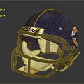 Riddell Purple Football Helmet With Team Logo And Protective Sports Apparel
