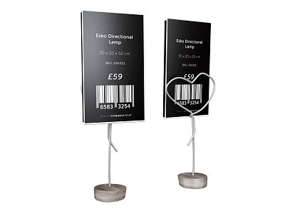 Decorative Ornament Set With Food Directional Labels Metal Stand And Round Base 3d model