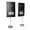 Decorative Ornament Set With Food Directional Labels Metal Stand And Round Base