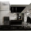 Modern Boutique Store Interior With Glass Display Cases Yellow Armchairs Reception Desk And Bright Lighting
