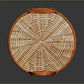 Woven Storage Basket With Orange Trim And Dual Handles For Home Use