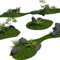 Karesansui Zen Garden Features Moss Covered Areas And Natural Stone Arrangements