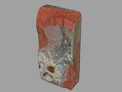 Red Gray Weathered Brick Material for Building Exterior Wall Construction 3d model