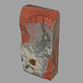 Red Gray Weathered Brick Material for Building Exterior Wall Construction 3d model