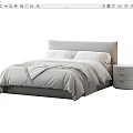 Modern Double Bed With Gray Comforter White Pillows And Nightstands In Bedroom