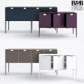 Modern Storage Cabinets In Various Colors With Metal Handles And Open Closed Doors