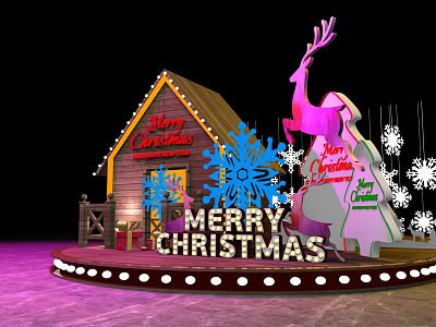 Modern Meichen Christmas Cabin 3d model Modern Meichen Christmas Cabin 3d model