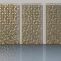Elegant Three Swing Doors With Intricate Golden Decorative Patterns