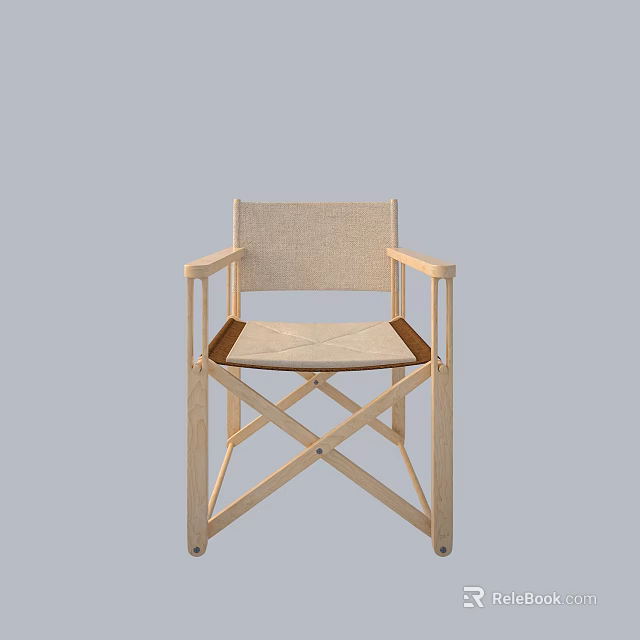 Modern Single Accent Chair With Wooden Frame Fabric Seat Armrests And Crossed Base 3d model 