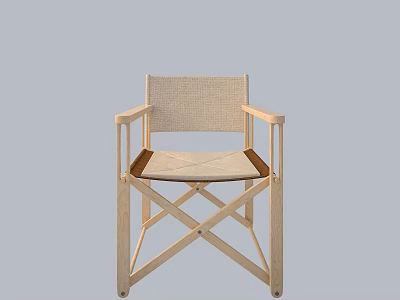 Modern Single Accent Chair With Wooden Frame Fabric Seat Armrests And Crossed Base 3d model