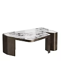 Modern Coffee Tables With Marble Tops And Metal Frames In Nested Design 3d model
